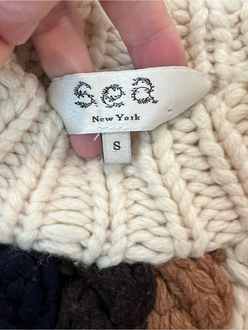 Sea New York Aspen chunky knit Sweater 80% wool XS resort ski vacation winter - Picture 4 of 11